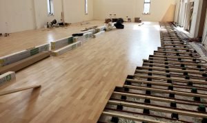 wooden floor sports hall project
