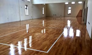 wooden floor sports hall